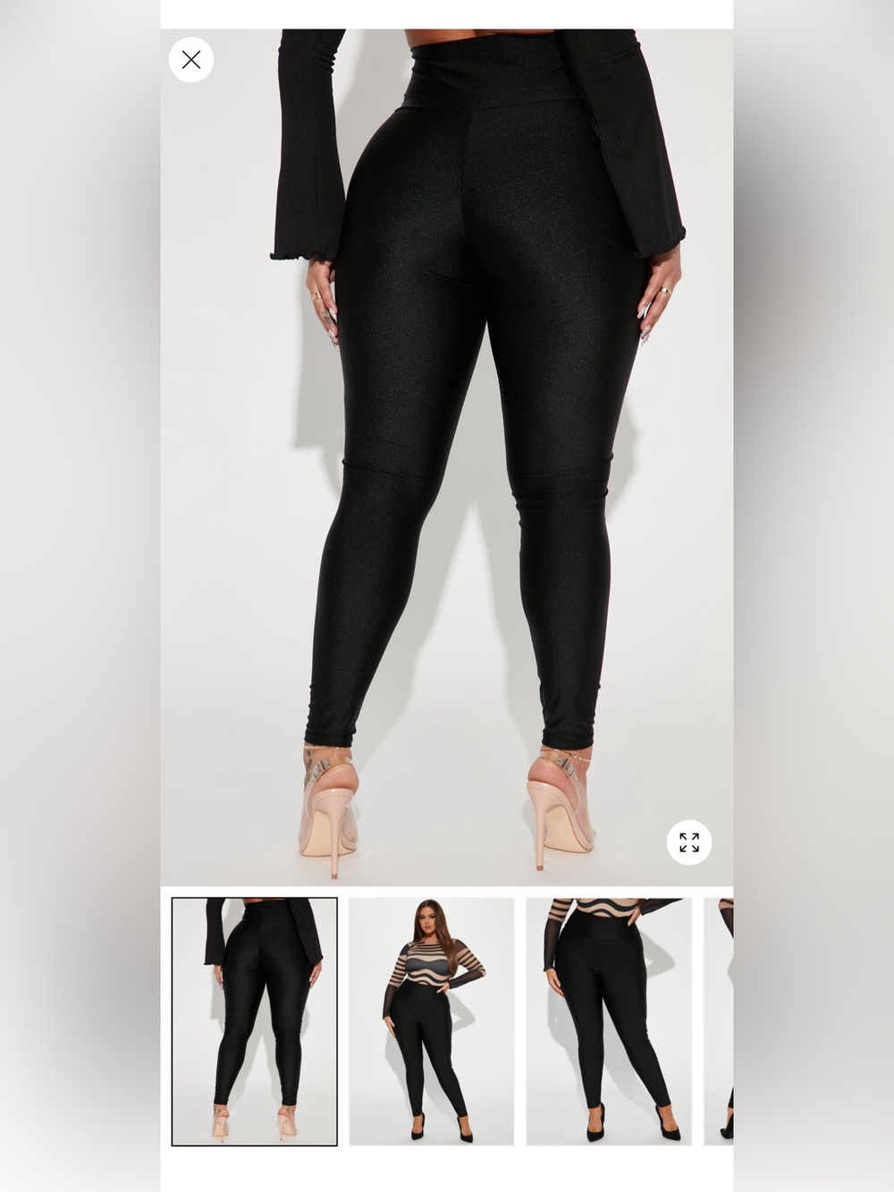 Shinny black leggings fashion nova XL